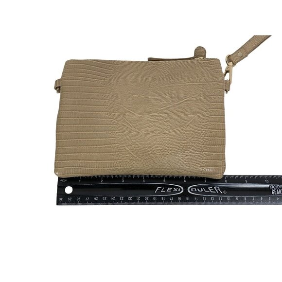 Women's Small Tan Clutch Purse With Strap - Picture 7 of 8